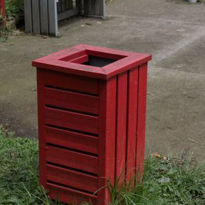 Basurera en Plástico Reciclado - Nogal